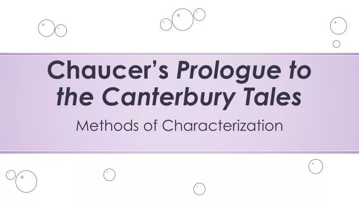 chaucer s prologue to the canterbury tales