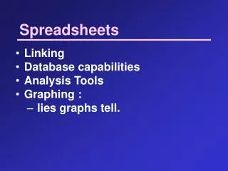 Spreadsheets