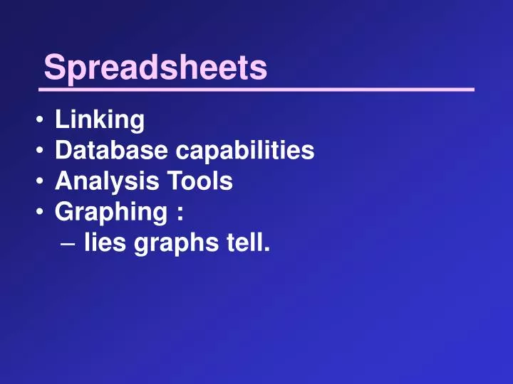 spreadsheets