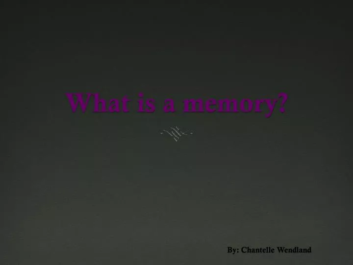 what is a memory