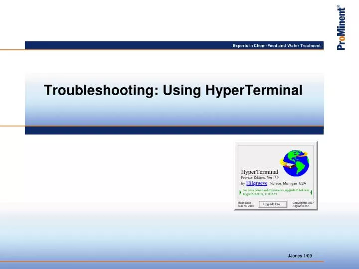 troubleshooting using hyperterminal