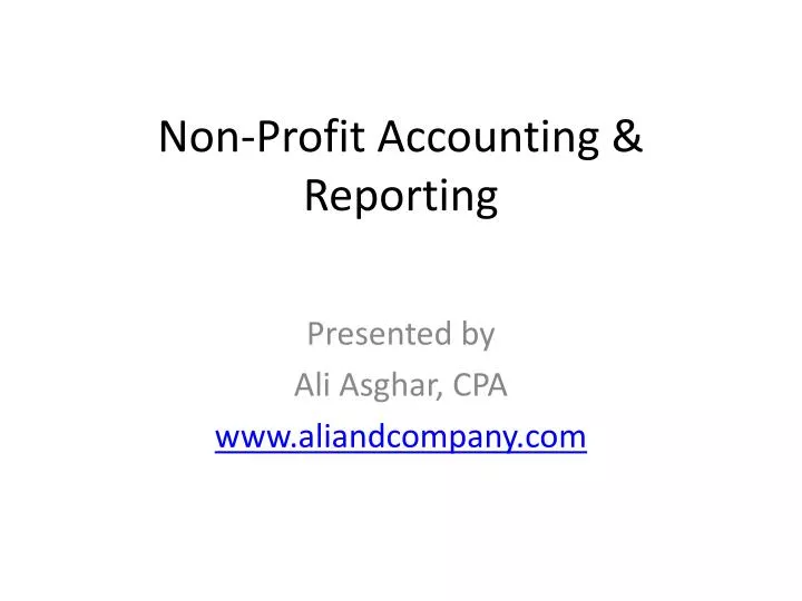non profit accounting reporting