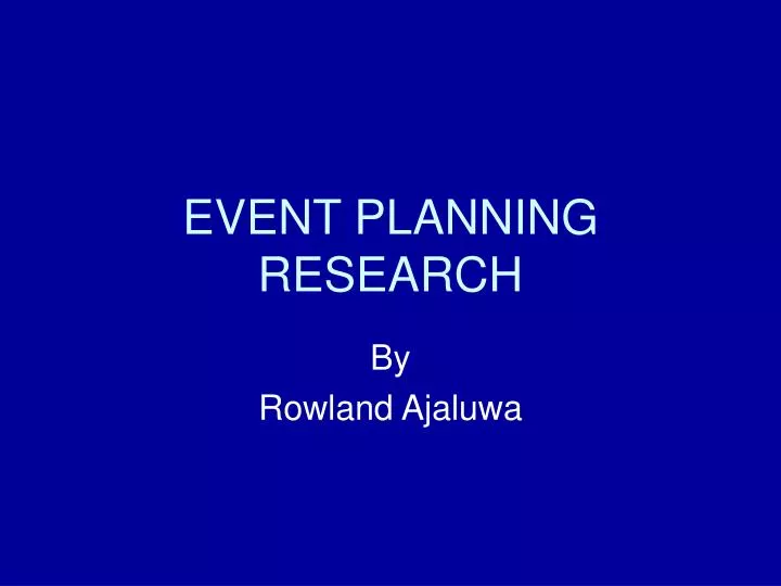 event planning research