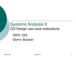 Systems Analysis II OO Design use case realizations