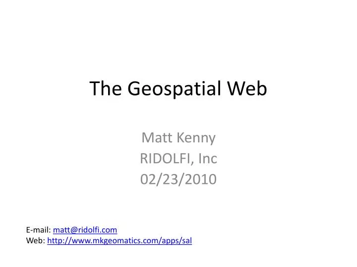 the geospatial web