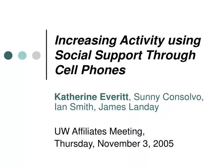 increasing activity using social support through cell phones