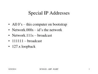 Special IP Addresses