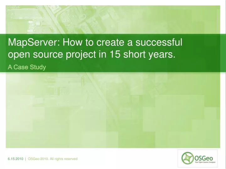 mapserver how to create a successful open source project in 15 short years