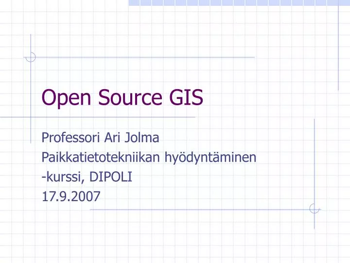 open source gis