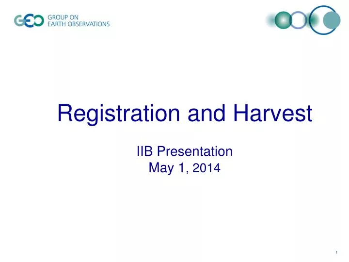 registration and harvest iib presentation may 1 2014
