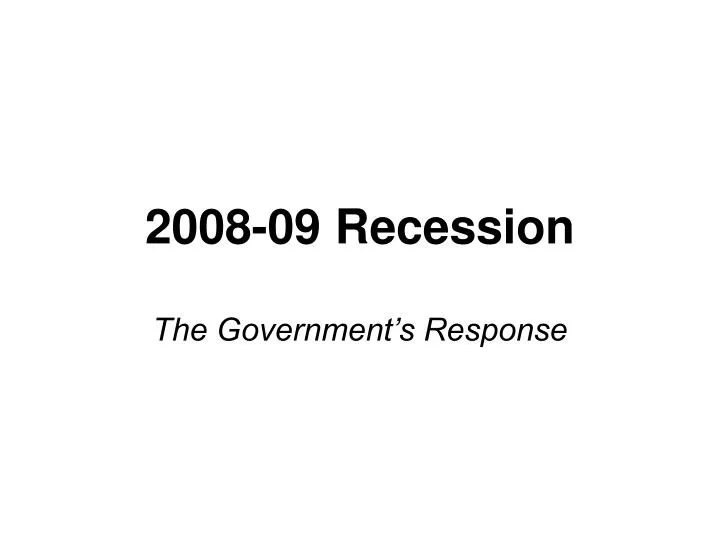 2008 09 recession