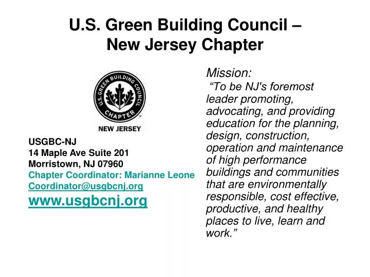 u s green building council new jersey chapter