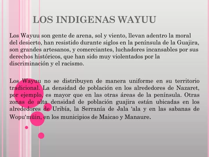 los indigenas wayuu
