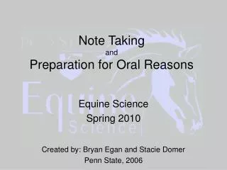 Note Taking and Preparation for Oral Reasons
