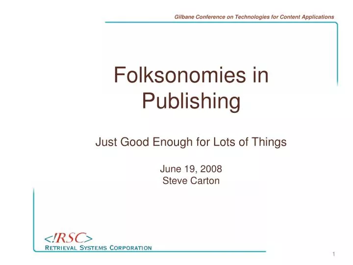 folksonomies in publishing