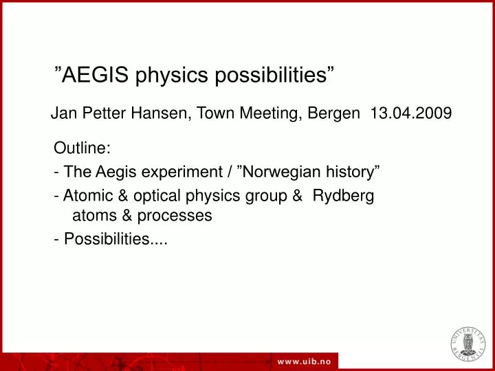 aegis physics possibilities