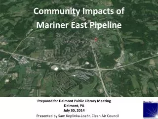 Community Impacts of Mariner East Pipeline
