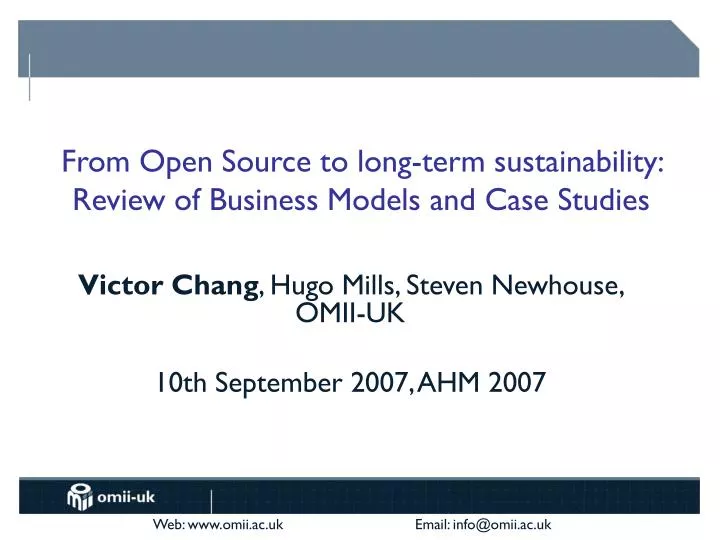 from open source to long term sustainability review of business models and case studies