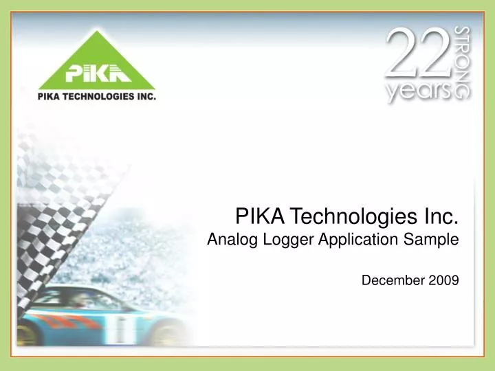 pika technologies inc analog logger application sample december 2009