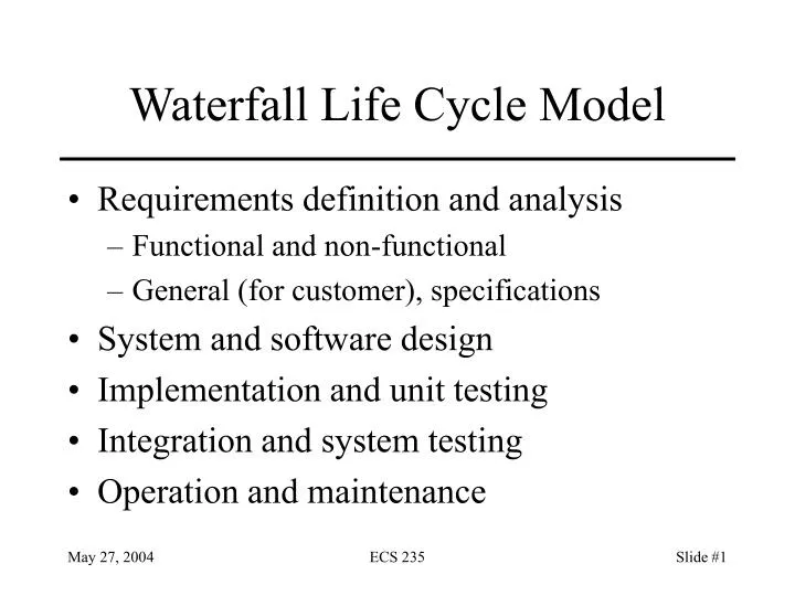 waterfall life cycle model