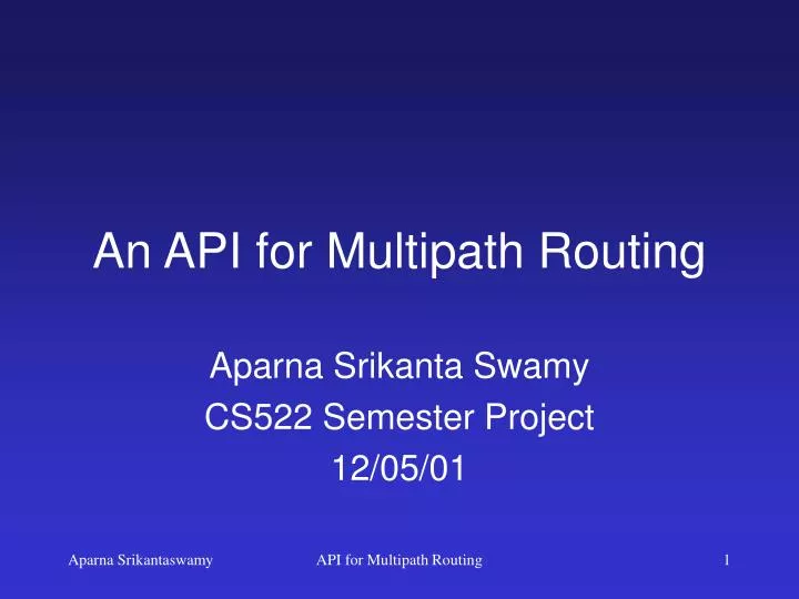 an api for multipath routing