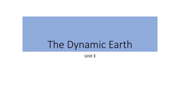 the dynamic earth