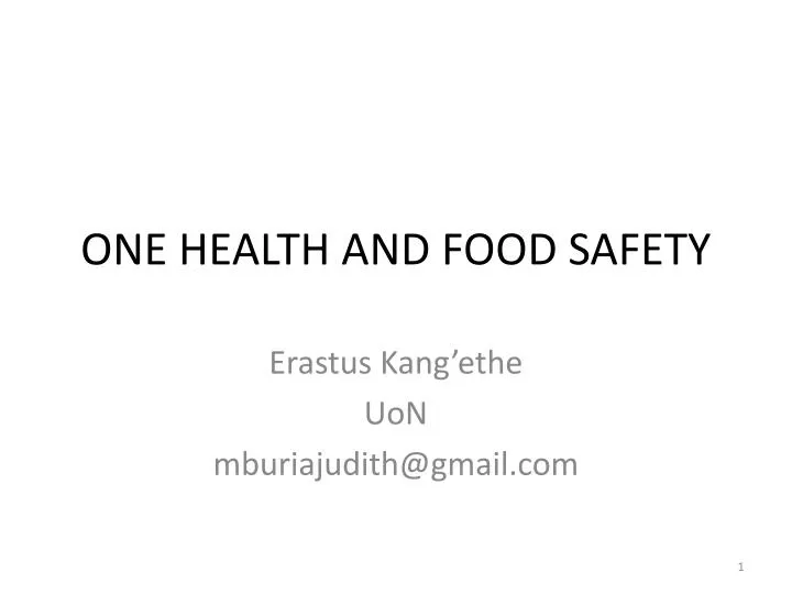 one health and food safety