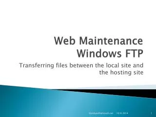 Web Maintenance Windows FTP