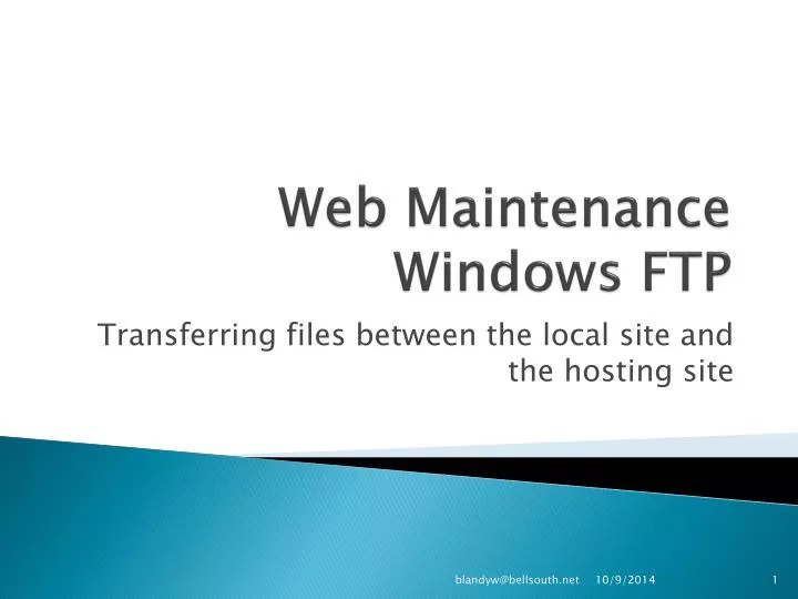 web maintenance windows ftp