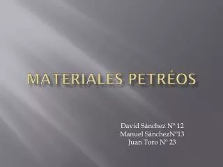 materiales petr os