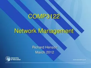 COMP3122 Network Management