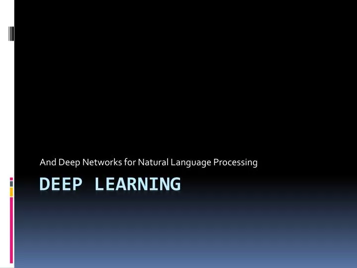 and deep networks for natural language processing