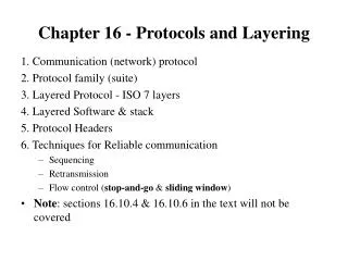 Chapter 16 - Protocols and Layering