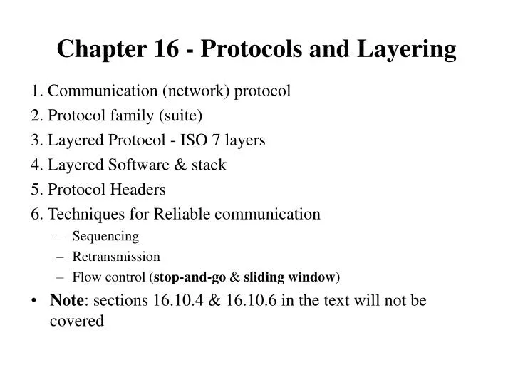 chapter 16 protocols and layering