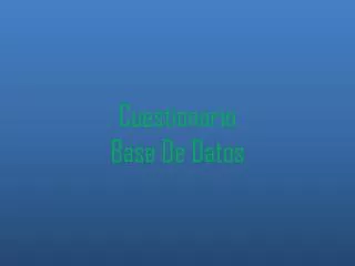 cuestionario base de datos