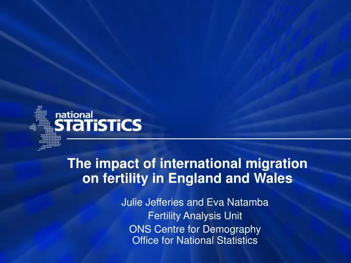 the impact of international migration on fertility in england and wales