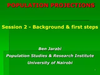 POPULATION PROJECTIONS