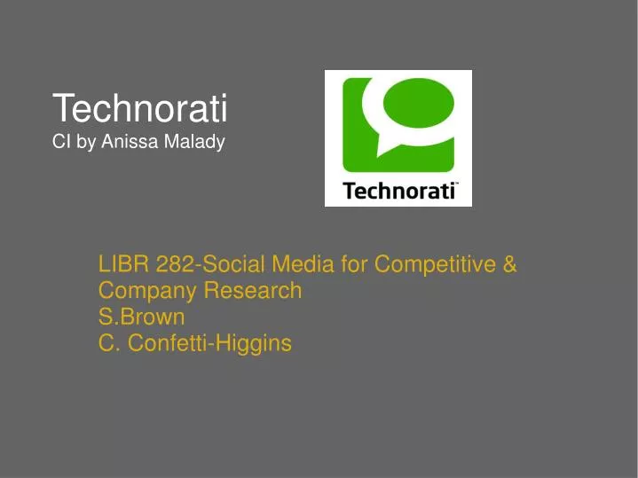 technorati ci by anissa malady