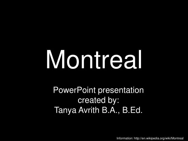 PPT - Montreal PowerPoint Presentation, free download - ID:5362338