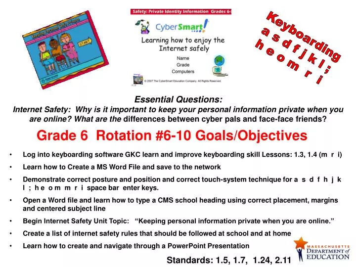 grade 6 rotation 6 10 goals objectives