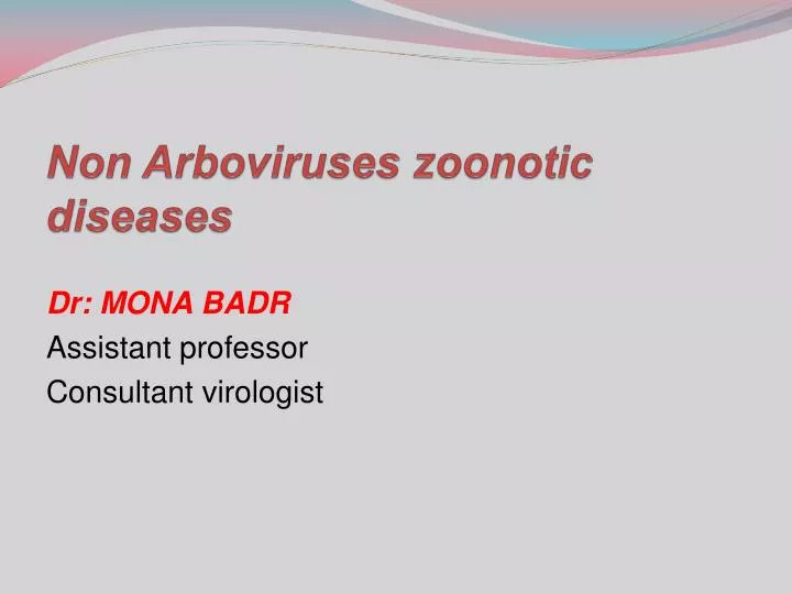 non arboviruses zoonotic diseases