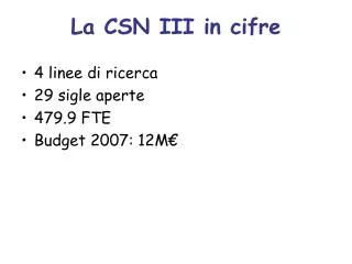 la csn iii in cifre