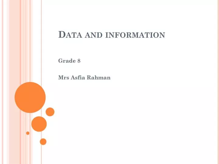 data and information