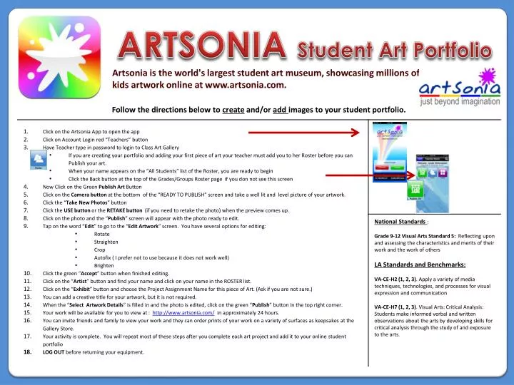 artsonia student art portfolio