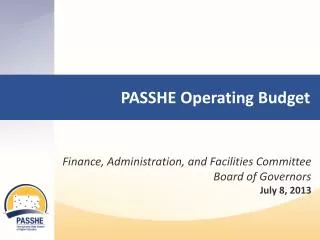 PASSHE Operating Budget