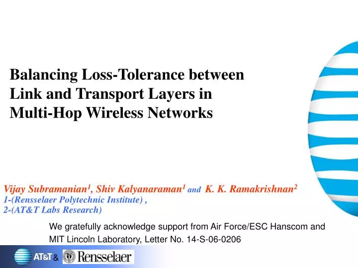 balancing loss tolerance between link and transport layers in multi hop wireless networks