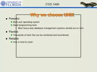 Why we choose UNIX