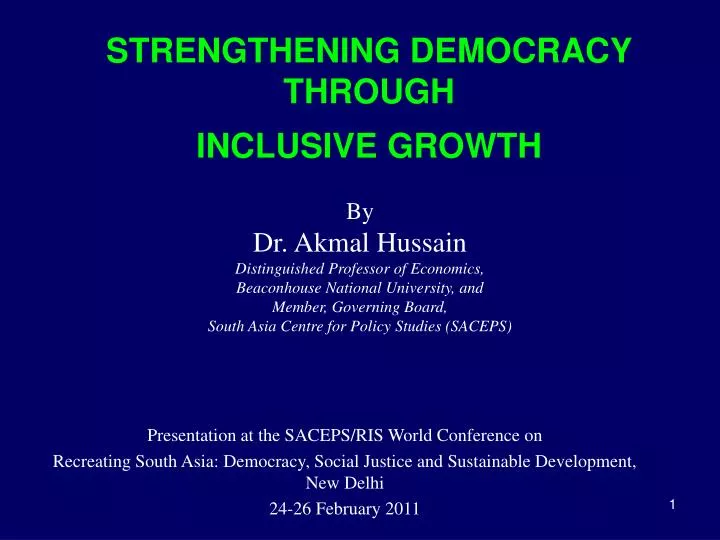 strengthening democracy through inclusive growth