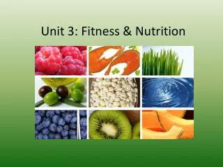Unit 3: Fitness &amp; Nutrition