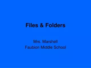 Files &amp; Folders